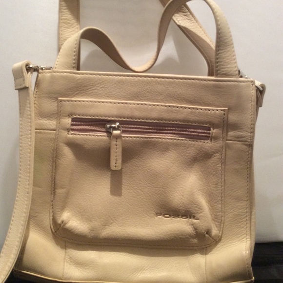 Fossil Bags Fossil Beige Pebble Leather Crossbody Shoulder Bag